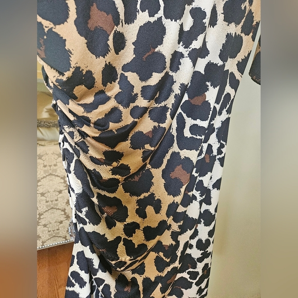 NWOT Cache Y2K Ruched Leopard Print Mini Dress - Picture 7 of 12